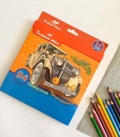 مدادرنگی24رنگ مقوای اسکول ماشین